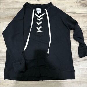 Aerie Size Small Black lace up sweatshirt